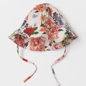 Nathalie lété X H&M Floral Patterned Sun Hat with Ties